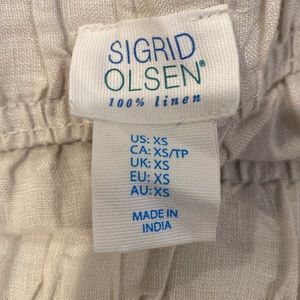 NWT Sigrid Olsen wide leg pull on linen pants size Z’s